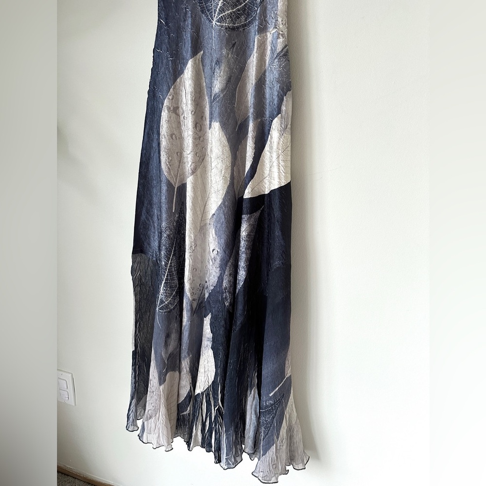 NWT Komarov  Women's Maxi Evening Crinkle Dress  Ruffles Sheer SZ XS Whimsigoth - Picture 2 of 9